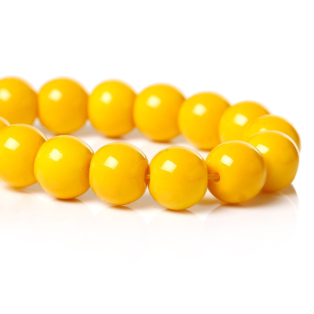 Yellow Glass Beads Pack of 40 Beads 8mm Jewelry Making Etsy Canada