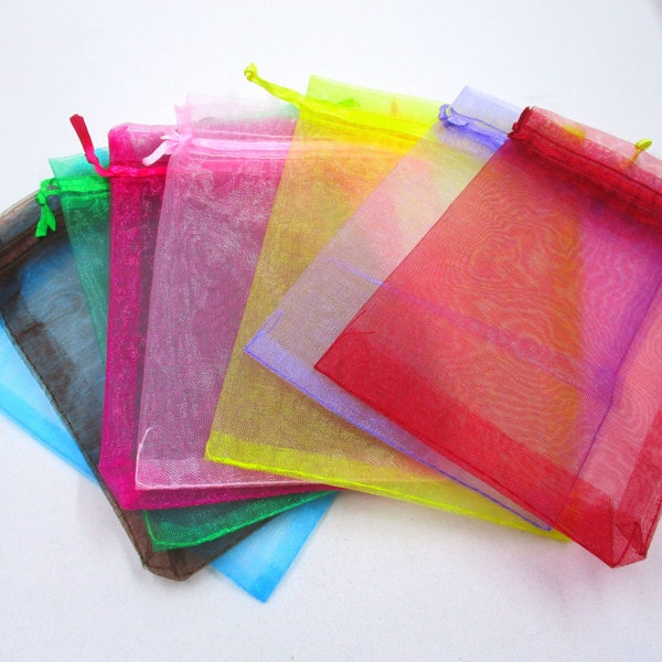 Organza Bags Jewelry Gift Bags Draw String, Pack of 10 Bags, 15x10mm, Craft Supplies