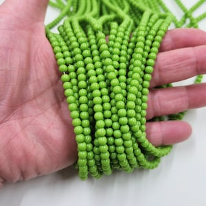 Green Opaque Glass Beads, 4mm Beads,  Jewelry Making Supplies  4mmBoxA