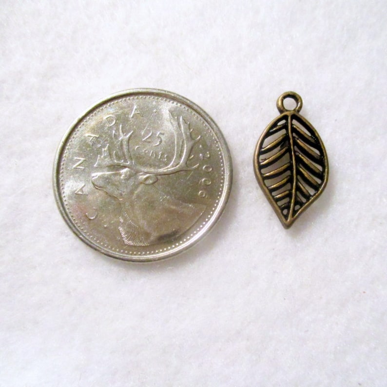 19x10 Leaf Charms Charms 20 Leaf Antique Bronze Filigree Charms Jewelry Making Supplies G1507