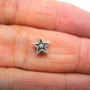 Star Beads Antique Silver, Pack of 20/40 Beads, 6mm Star Metal Beads, Beads, Jewelry Making Supplies  (G1665)