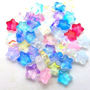 Lampwork Star Beads, Pack of 20 Beads, 8mm Glass Star Beads, Jewelry Making Supplies  BB2