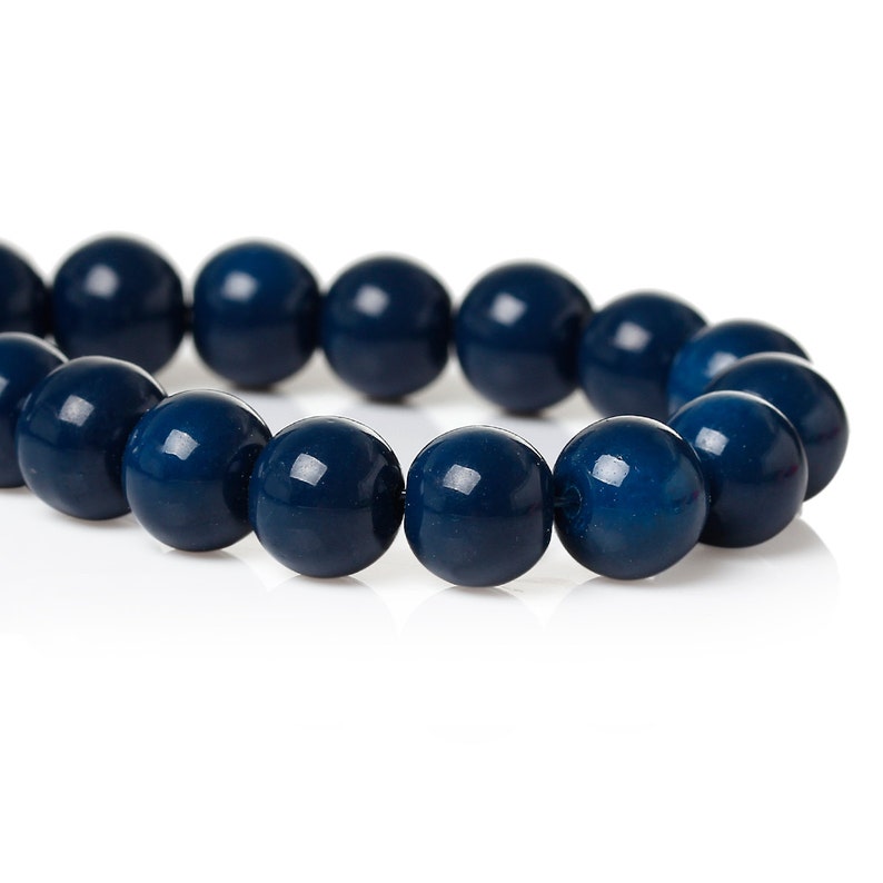 40 Navy Blue Glass Beads 8mm Jewelry Making Supplies Navy Etsy Canada