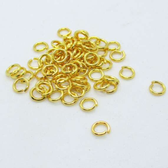 thumbnail image 2 of 100 Gold Plated Open Jump Rings 4mm, 20 Gauge, Brass Metal For Jewelry Making 2 of 5