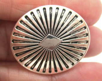Oval Carved Silver Metal Shank Buttons, 25x22mm Shank Buttons, Fasteners