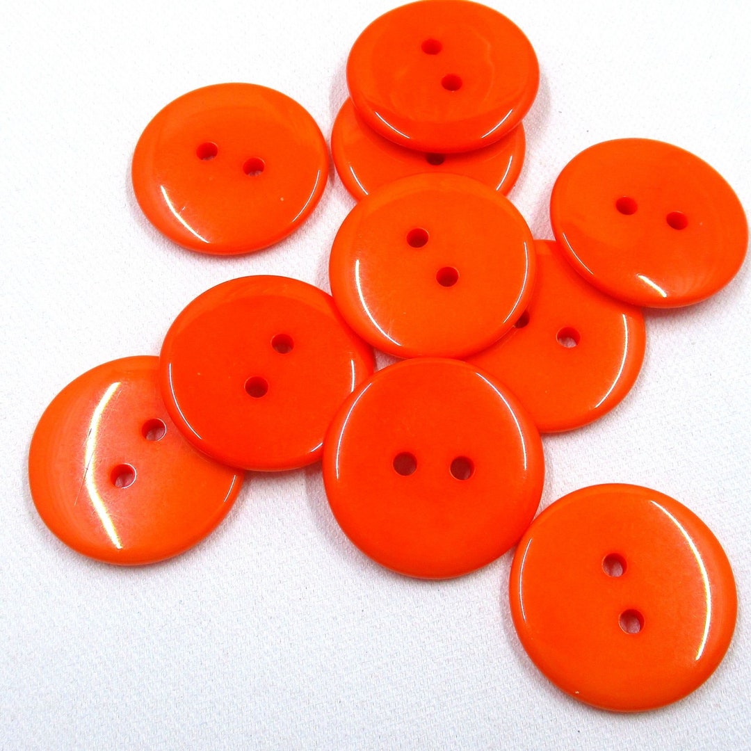 Orange Red Buttons Resin, Pack of 20/50 Buttons, 23mm Buttons, Sewing ...