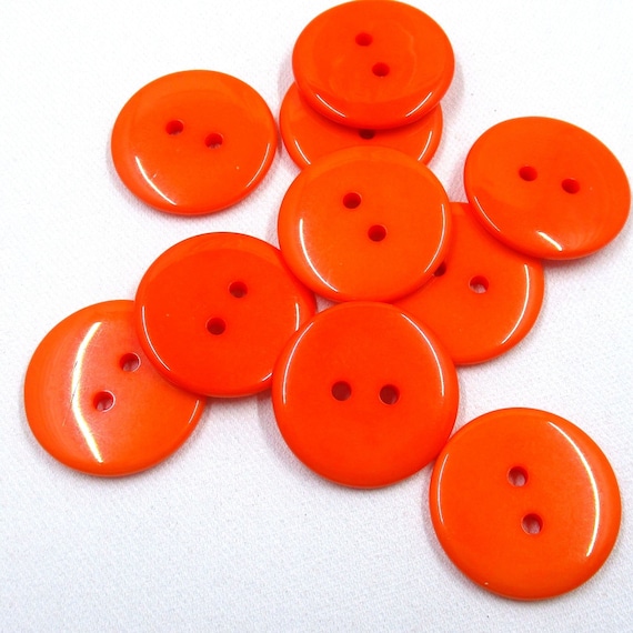 Orange Red Buttons Resin, Pack of 20/50 Buttons, 23mm Buttons