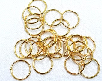 Gold Plated Open 10mm Jump Rings, Pack of 100 Jump Rings, .8 Thickness, Jewelry Making Supplies