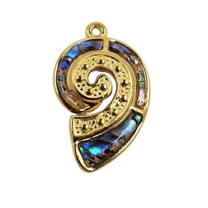 Pendentif conque en acier inoxydable plaqué or, 28 x 17,5 mm, Accessoires pour fabrication de bijoux