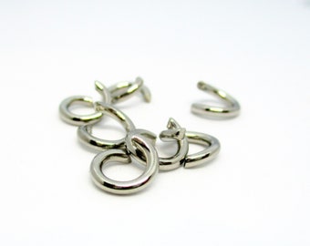 Stainless Steel Silver Tone Open Jump Rings, Pack of 25/50 Jump Rings, 7.5mm, Thickness 1.4mm, Jewelry Making Supplies