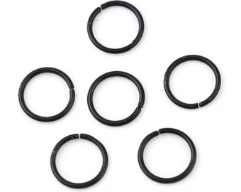 Black Open Jump Rings, Pack of 100 Jump Rings, 7mm Jump Rings, Thickness .7mm, Jewelry Making Supplies