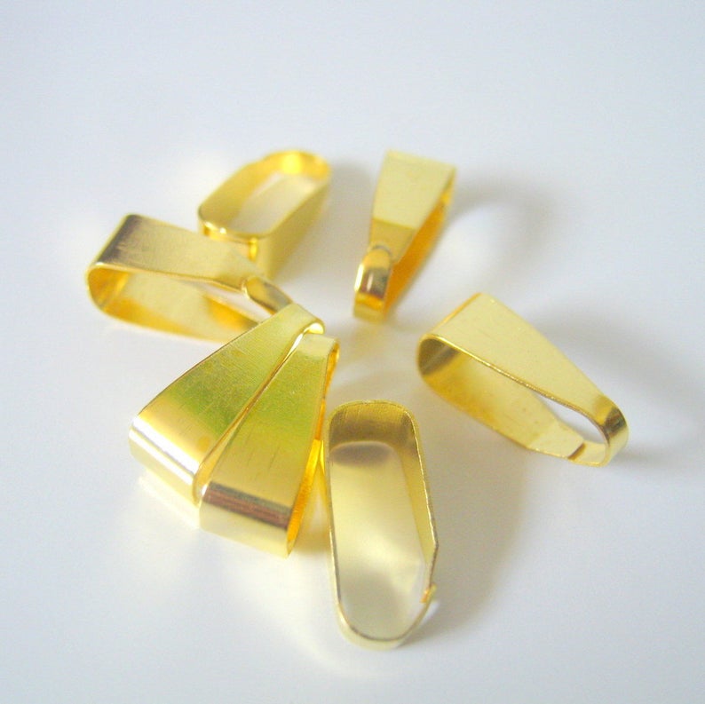 50 Gold Plated Bail Connectors 11x4mm Jewelry Making Etsy