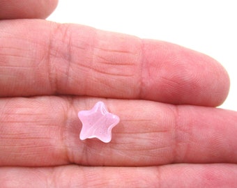 Pink Lampwork Star Beads, Pack of 20 Beads, 8mm Glass Star Beads, Jewelry Making Supplies  BB2