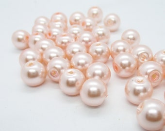 Pink Pearl Imitation Glass Beads, Pack of 50, 8mm, Jewelry Making Supplies  8mmBoxA3