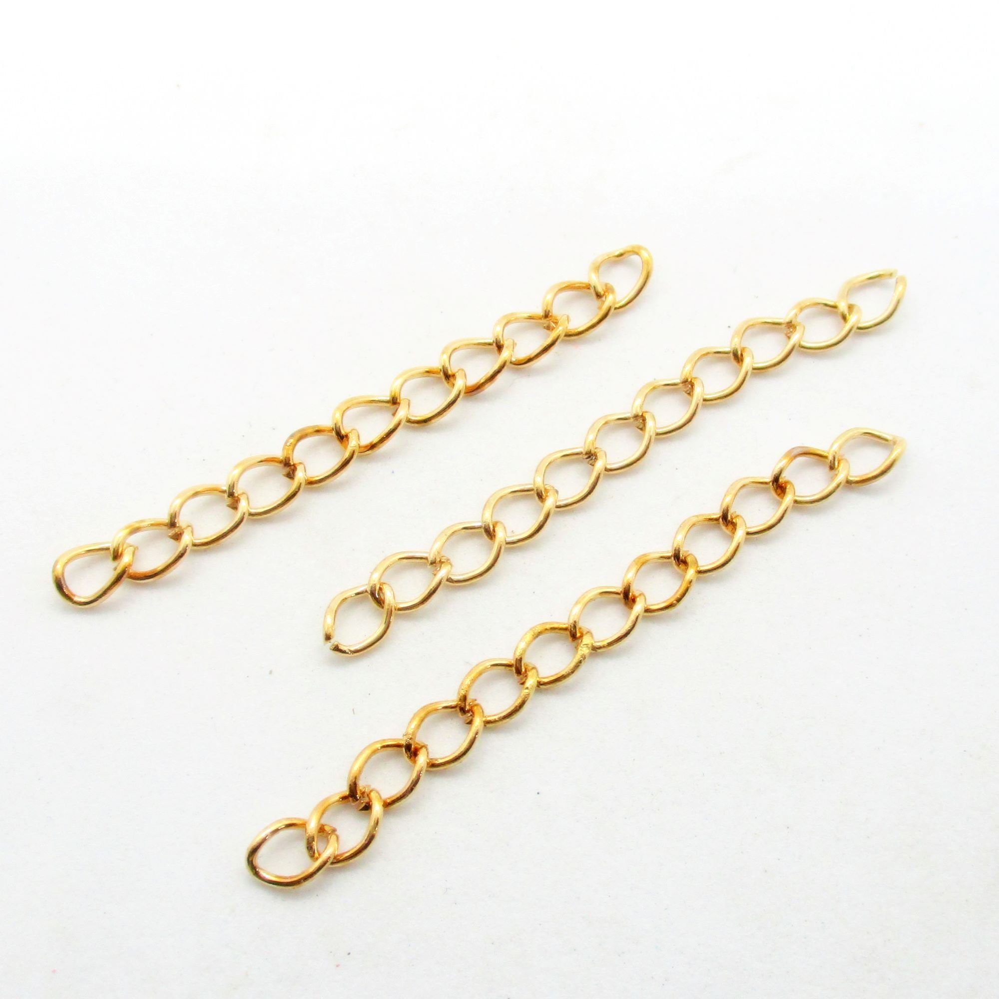 20 Extender Chains Gold Plated 5cm Chain Extenders Jewelry Etsy