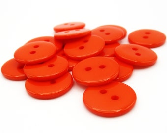 Orange 15mm Resin Buttons, 15mm Buttons, Two Hole Buttons   (Box3B)