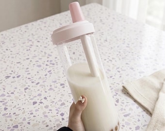 Aura 850ml Minimalist Tumbler – Glass-Touch Tritan, butelka ze słomką szczelną | Prezent na Dzień Matki