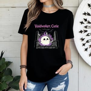 Voidwalker Cutie Skull Ghost Graphic Tee, Dark Fantasy Dungeon Art T-Shirt