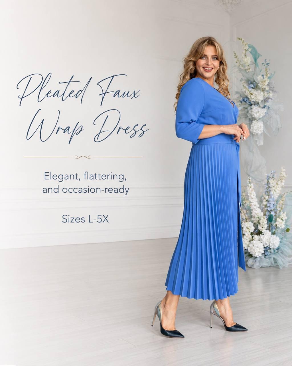 princess polly baby blue dress Plus Size Wedding Guest Dresses Elegant Long Evening Gown with Drop V-Neck  High Waist Chiffon in Blue Grey