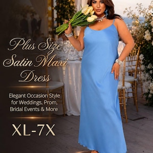 powder blue dress for wedding guest Giselle Blue Silky Maxi Dress main image 1