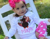 Items similar to Baby Girl Thanksgiving outfit -- Pretty ...