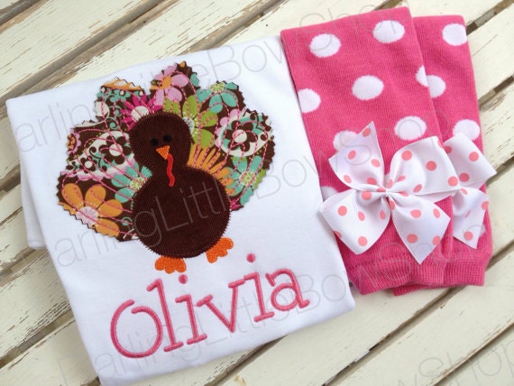 Items similar to Baby Girl Thanksgiving Outfit -- Pretty ...