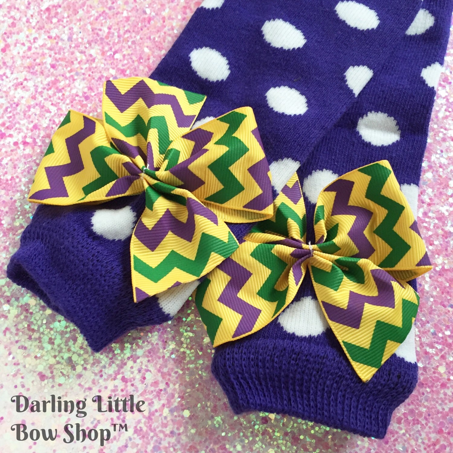 mardi gras tassel leg warmers