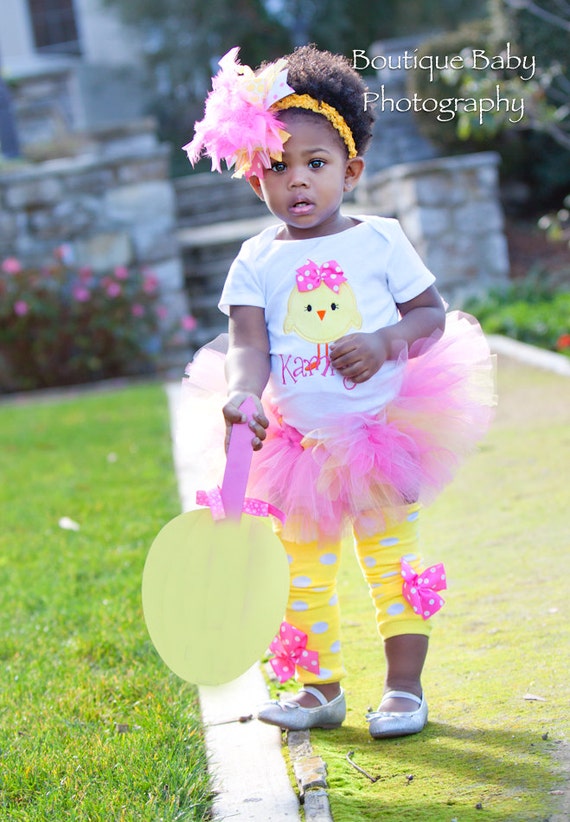 Baby Girl Easter Tutu Outfit Hot Pink Chickie tutu Etsy