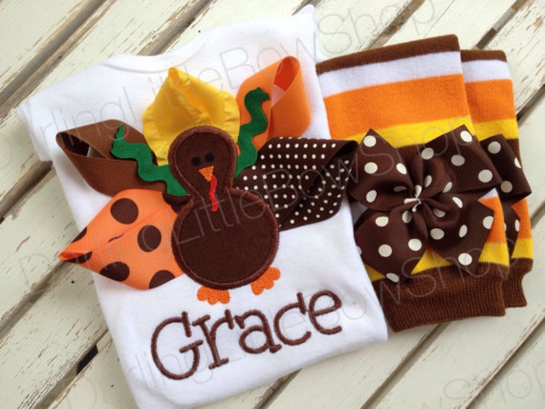 Baby Girl Thanksgiving Outfit Pretty Little Turkey | Etsy