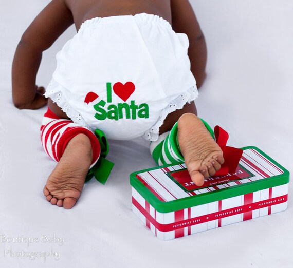 Christmas Bloomers I Love Santa baby girl bloomers in Etsy