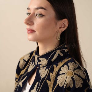 Handmade Velvet Suzani Embroidered Jacket for Women featuring artisan embroidery, boho style, ethnic outerwear, comfortable layering piece, perfect for fall, winter, festivals, travel, and unique gifts.