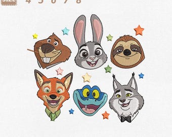 Judy Hopps Nick Gary Yax Machine Embroidery File, Disney Zootopia (Instant Download)