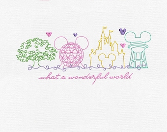 Disney What A World maskinbroderifil, Disneyland temaparker (direkt nedladdning)