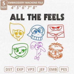 All The Feels Disney Inside Out Emotions Machine Embroidery File (Instant Download)