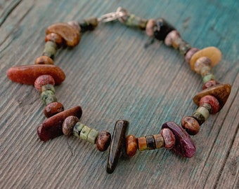 Tourmaline, African Turquoise, and Rhyolite Bracelet