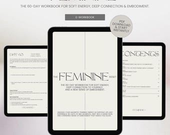 The Feminine Reset – 60 Day Workbook for Feminine Energy, Inner Balance | Digital PDF Download | English