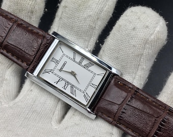 Vintage Seiko Slim Tank Watch Quartz Movement Men's Wrist Watch Gift for him