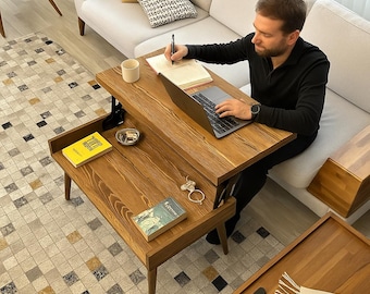 Handcrafted Solid Pine Lift Top Coffee Table with Storage