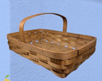 Cottagecore Vintage Korbville gewebt Sammelkorb braun Vermont Bauernhaus