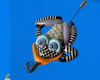 Raro broche vintage de Cynthia Chuang Jewelry, diseño caprichoso, 10 ranas, pintado a mano