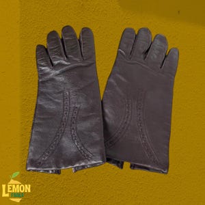 Vintage Deadstock Leather Brown Gloves Women's Size 8 Old Money Quiet Luxury
