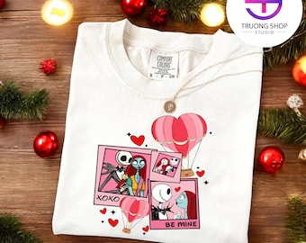 Comfort Colors Jack and Sally Valentine T-Shirt, Nightmare Matching Valentine Tee, Jack and Sally Be Mine Shirt, Couples Valentine Gift Tee
