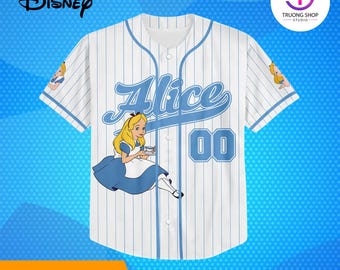 Custom Alice Baseball Jersey, Disney Alice in Wonderland Jersey, Fan & Princess Matching Shirt