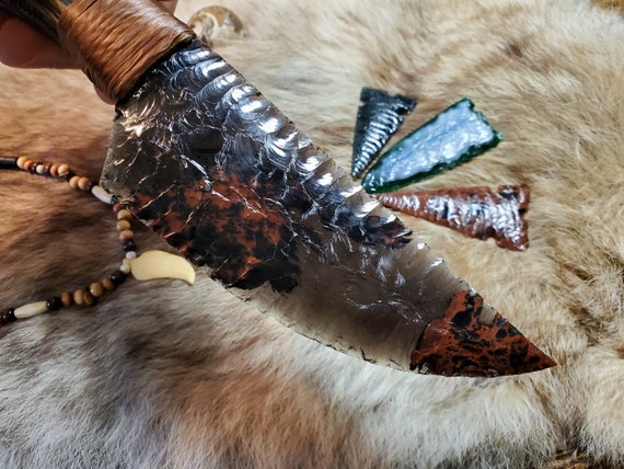 Professional Flint Knapping Tool Pressure Flaker Indian Wolf Primitive  Skinning Knife Shaman Wicca Athame Stone Culture Messer Deer Hunter -   Norway