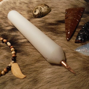 Profesional Flint Knapping Tool Pressure Flaker Indian Wolf Primitive Skinning Knife Shaman Wicca Athame Stone Culture Messer Cazador de ciervos