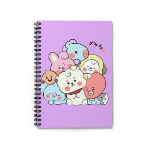 BTS TinyTAN Spiral Notebook – Kpop ARMY Stationery, Ruled Line