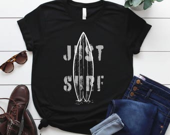 T-shirt met surfplankprint van Just Surf | Surfgolfshirt