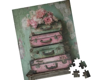 Vintage Suitcases Jigsaw Puzzle: Nostalgic Art, Meditative Activity