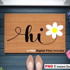 Hola Daisy, archivo PNG de felpudo de fibra de coco / felpudo de bienvenida PNG (descarga digital instantánea)