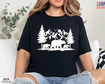 Bear Family Dtf Transfer, Mothers Day Gift Ready To Press Heat Transfer